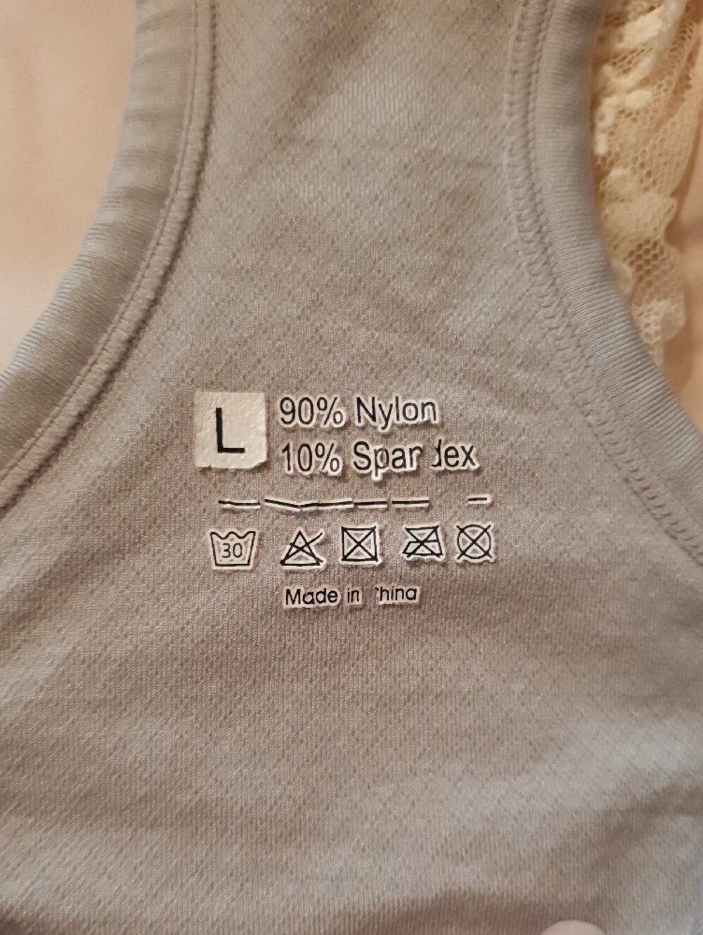 Women’s Ribbed Racerback Tank Top - Light Gray - Picture 2 of 3